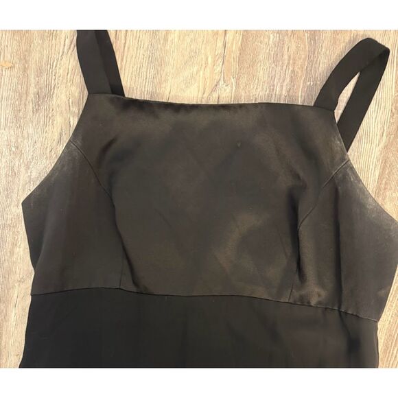 Adrianna Papell Occasions Gown 14 Black Chiffon Organza Bust Formal Retro Glam - Picture 8 of 9